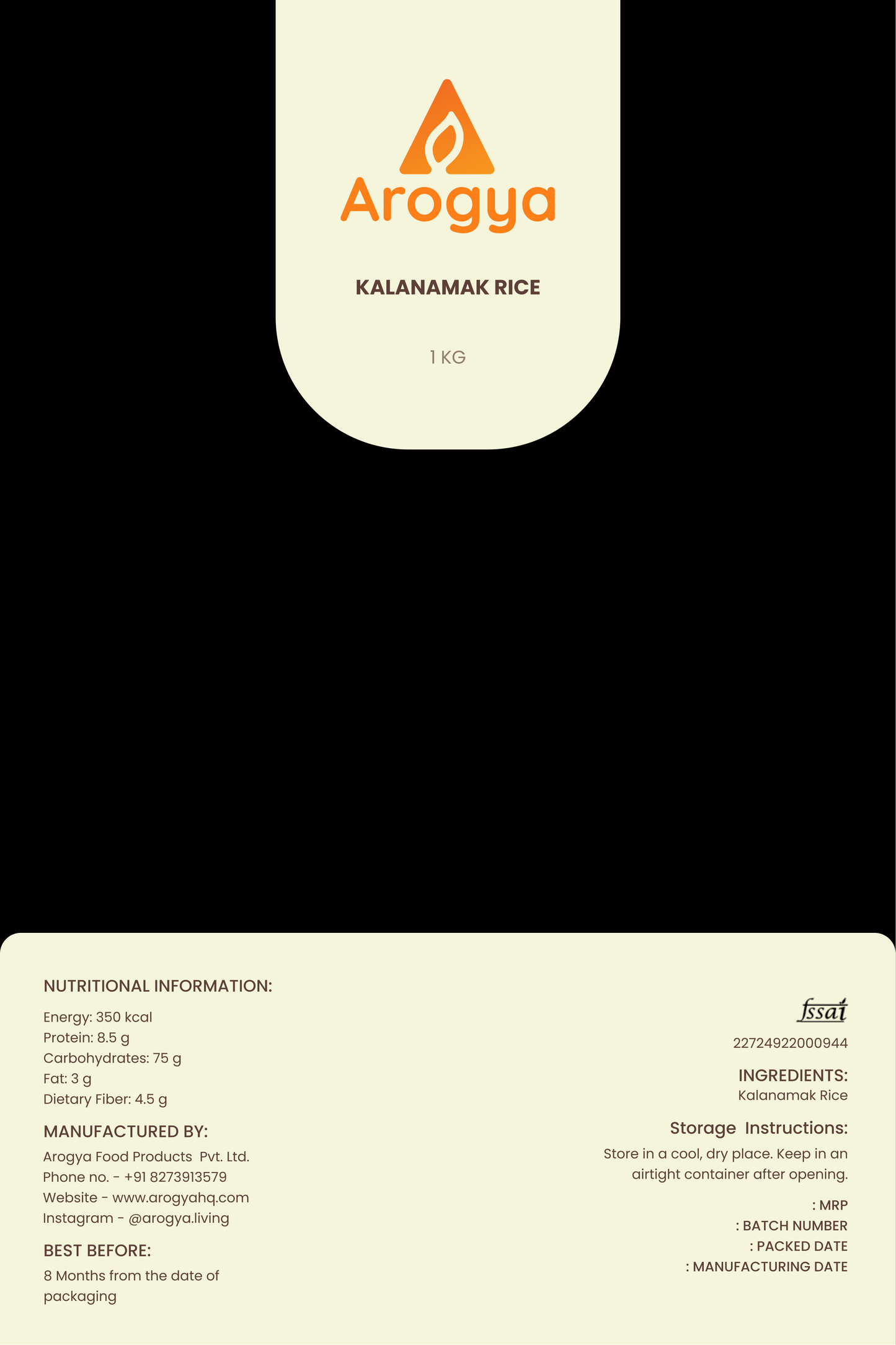 Kala Namak Rice / Black Rice (1kg) | Low GI Rice | High Antioxidants | Premium Ancient Grain