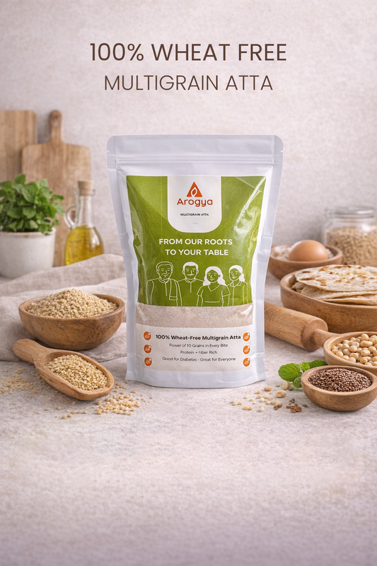 Multigrain Atta - 100% Wheat-Free (1kg)  | 10 Grain Flour | High Protein & Fiber